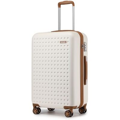 Kono Valise Grande Cabine 75cm, Bagage Cabine en ABS+PC Valise Rigide 4 roulettes Valise de Voyage avec Serrure TSA, Blanc Kono Valise Grande Cabine 75cm, Bagage Cabine en ABS+PC Valise Rigide 4 roulettes Valise de Voyage avec Serrure TSA, Blanc