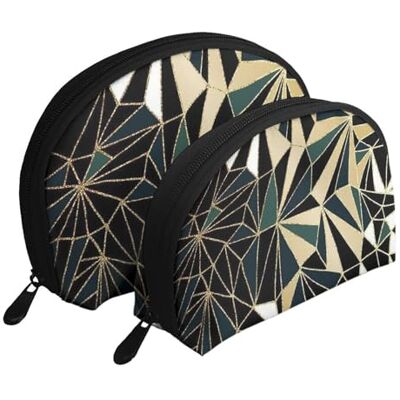 KEDDJI Nouveau motif géométrique Art déco vert émeraude et or, sac de maquillage coquille porte-monnaie femme sac de toilette petit sac cosmétique 2 pièces, Comme sur la photo., Taglia Unica, porte-monnaie KEDDJI Nouveau motif géométrique Art déco vert émeraude et or, sac de maquillage coquille porte-monnaie femme sac de toilette petit sac cosmétique 2 pièces, Comme sur la photo., Taglia Unica, porte-monnaie