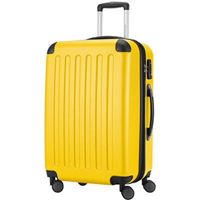 Hauptstadtkoffer Lot de 3 valises rigides à roulettes en 3 tailles ou en lot + 4 roulettes faciles à manier avec serrure à combinaison TSA, jaune, L, Valise Hauptstadtkoffer Lot de 3 valises rigides à roulettes en 3 tailles ou en lot + 4 roulettes faciles à manier avec serrure à combinaison TSA, jaune, L, Valise