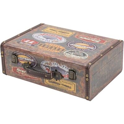 HMF VKO107 Valise en Bois Vintage 38 x 26 x 13 cm Grand Décoration du Garage HMF VKO107 Valise en Bois Vintage 38 x 26 x 13 cm Grand Décoration du Garage