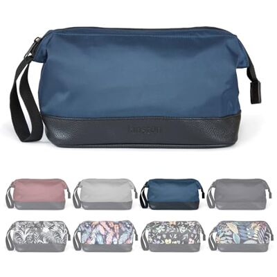 KINSTON Trousse de Toilette Grande Ouverture Zippée, Organisateur Multifonction en Polyester Résistant avec Fond Imperméable, Poches Intérieures et Poignée, Multi-Usage Voyage & Quotidien. Bleu KINSTON Trousse de Toilette Grande Ouverture Zippée, Organisateur Multifonction en Polyester Résistant avec Fond Imperméable, Poches Intérieures et Poignée, Multi-Usage Voyage & Quotidien. Bleu