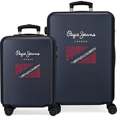 Pepe Jeans Clark Lot de Valises Bleu 55/65 cm Rigide ABS Fermeture à combinaison latérale 56L 7,54 kg 4 Roues Bagages Main, bleu, Talla única, Jeu de valises Pepe Jeans Clark Lot de Valises Bleu 55/65 cm Rigide ABS Fermeture à combinaison latérale 56L 7,54 kg 4 Roues Bagages Main, bleu, Talla única, Jeu de valises