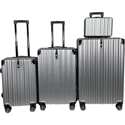 SiGN Valise de voyage à coque rigide en ABS Léger 4 roulettes doubles (bagage à main, moyen-grand) Serrure à numéro, argenté, 3er Set, Valise rigide avec double roulettes SiGN Valise de voyage à coque rigide en ABS Léger 4 roulettes doubles (bagage à main, moyen-grand) Serrure à numéro, argenté, 3er Set, Valise rigide avec double roulettes
