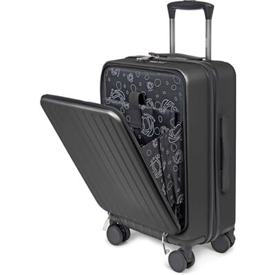 KINSTON Valise Cabine Business 38L Poche Frontale L36xH54.5xP23cm Double Roues, Serrure TSA, Compartiments PC & Accessoires Noir KINSTON Valise Cabine Business 38L Poche Frontale L36xH54.5xP23cm Double Roues, Serrure TSA, Compartiments PC & Accessoires Noir