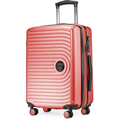 Hauptstadtkoffer Mitte Valise cabine extensible 55 x 40 x 23 cm, bagage cabine avion, serrure TSA, 4 roulettes doubles, valise rigide, trolley, 55 L + étiquette bagage numérique, Corail Hauptstadtkoffer Mitte Valise cabine extensible 55 x 40 x 23 cm, bagage cabine avion, serrure TSA, 4 roulettes doubles, valise rigide, trolley, 55 L + étiquette bagage numérique, Corail