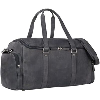 STILORD "Myles" Sac de Voyage Vintage en Cuir Homme Grand Bagage XL en Cuir de Vachette Sac Week-end avec Bandoulière Couleur:carbon gris STILORD "Myles" Sac de Voyage Vintage en Cuir Homme Grand Bagage XL en Cuir de Vachette Sac Week-end avec Bandoulière Couleur:carbon gris