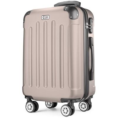 POSH Valise rigide à roulettes Bagage à main 4 roulettes Valise rigide en ABS Valise de vacances en kit M-L-XL, champagne, M, Valise rigide en ABS POSH Valise rigide à roulettes Bagage à main 4 roulettes Valise rigide en ABS Valise de vacances en kit M-L-XL, champagne, M, Valise rigide en ABS