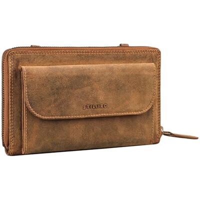 STILORD "Monica" Femmes Portefeuille en cuir avec compartiment pour téléphone portable Sac à main Porte-monnaie feminin Sac à bandoulière Femme Couleur:bergamo marron STILORD "Monica" Femmes Portefeuille en cuir avec compartiment pour téléphone portable Sac à main Porte-monnaie feminin Sac à bandoulière Femme Couleur:bergamo marron