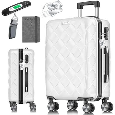 KESSER ® Valise de voyage Bagage à main rigide en ABS Avec serrure à combinaison, pèse-bagage et portefeuille à roulettes 360° Valise à roulettes pour affaires KESSER ® Valise de voyage Bagage à main rigide en ABS Avec serrure à combinaison, pèse-bagage et portefeuille à roulettes 360° Valise à roulettes pour affaires