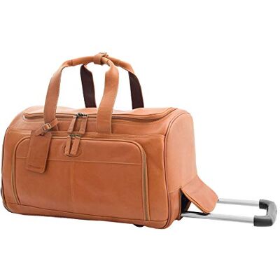 A1 FASHION GOODS Ozwald Sac fourre-tout à roulettes en cuir véritable avec poignée télescopique, peau, L, Sac de voyage A1 FASHION GOODS Ozwald Sac fourre-tout à roulettes en cuir véritable avec poignée télescopique, peau, L, Sac de voyage