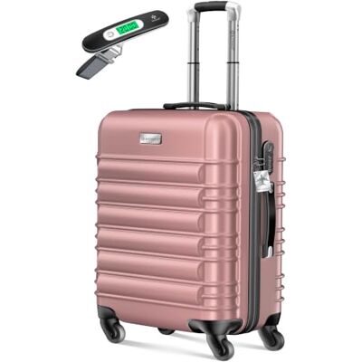 KESSER Valise de voyage rigide avec pèse-bagage + étiquette à bagages Valise à roulettes Valise à roulettes Valise à combinaison 4 roulettes ABS rigide Poignée télescopique, Rose framboise KESSER Valise de voyage rigide avec pèse-bagage + étiquette à bagages Valise à roulettes Valise à roulettes Valise à combinaison 4 roulettes ABS rigide Poignée télescopique, Rose framboise