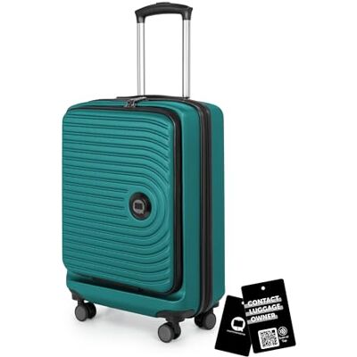Hauptstadtkoffer Mitte Valise cabine ouverture par le haut 55 x 40 x 20 cm, bagage cabine avion, serrure TSA, 4 roulettes, valise rigide, trolley + étiquette bagage numérique, Turquoise Hauptstadtkoffer Mitte Valise cabine ouverture par le haut 55 x 40 x 20 cm, bagage cabine avion, serrure TSA, 4 roulettes, valise rigide, trolley + étiquette bagage numérique, Turquoise