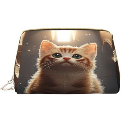 YVNKHKU Trousse de maquillage pour femme Brosse de toilette Soins de la peau Organiseur de voyage Grand sac à main de maquillage Accessoires Sac fourre-tout Un joli petit chat, blanc, One Size YVNKHKU Trousse de maquillage pour femme Brosse de toilette Soins de la peau Organiseur de voyage Grand sac à main de maquillage Accessoires Sac fourre-tout Un joli petit chat, blanc, One Size