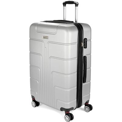 BRUBAKER Valise de Voyage Miami Valise à Roulettes Extensible Dure avec Serrure à Numéro, 4 Roulettes et Poignées Confortables Valise ABS 49 x 76,5 x 32 cm Valise Dure (XL Argenté) BRUBAKER Valise de Voyage Miami Valise à Roulettes Extensible Dure avec Serrure à Numéro, 4 Roulettes et Poignées Confortables Valise ABS 49 x 76,5 x 32 cm Valise Dure (XL Argenté)