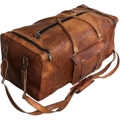 american blue Grand sac de voyage fait à la main en cuir pour homme Sac de voyage pour nuit Gym Sport week-end Gym Randonnée Vintage Sac marin, marron, 28 inch Length, Design : american blue Grand sac de voyage fait à la main en cuir pour homme Sac de voyage pour nuit Gym Sport week-end Gym Randonnée Vintage Sac marin, marron, 28 inch Length, Design :