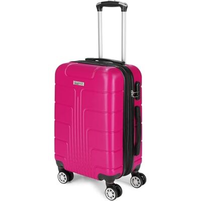 BRUBAKER Mallette Rigide Miami Valise de Voyage Extensible avec Serrure à Numéro, 4 Roues et Poignées Confortables 37 x 56 x 24,5 cm ABS Valise à Roulettes Trolley (M Rose) BRUBAKER Mallette Rigide Miami Valise de Voyage Extensible avec Serrure à Numéro, 4 Roues et Poignées Confortables 37 x 56 x 24,5 cm ABS Valise à Roulettes Trolley (M Rose)