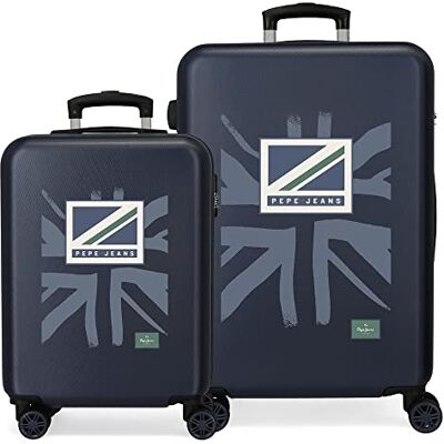 Pepe Jeans Tom Ensemble de Valises Bleu 55/65 cm Rigide ABS Fermeture à combinaison latérale 56L 7,54 kgs 4 Roues Bagages Main, bleu, Talla única, Jeu de valises Pepe Jeans Tom Ensemble de Valises Bleu 55/65 cm Rigide ABS Fermeture à combinaison latérale 56L 7,54 kgs 4 Roues Bagages Main, bleu, Talla única, Jeu de valises