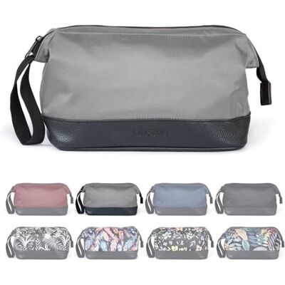 KINSTON Trousse de Toilette Grande Ouverture Zippée, Organisateur Multifonction en Polyester Résistant avec Fond Imperméable, Poches Intérieures et Poignée, Multi-Usage Voyage & Quotidien. Gris KINSTON Trousse de Toilette Grande Ouverture Zippée, Organisateur Multifonction en Polyester Résistant avec Fond Imperméable, Poches Intérieures et Poignée, Multi-Usage Voyage & Quotidien. Gris