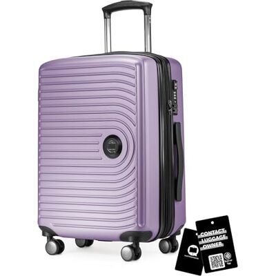 Hauptstadtkoffer Mitte Valise cabine extensible 55 x 40 x 23 cm, bagage cabine avion, serrure TSA, 4 roulettes doubles, valise rigide, trolley, 55 L + étiquette bagage numérique, Lilas Hauptstadtkoffer Mitte Valise cabine extensible 55 x 40 x 23 cm, bagage cabine avion, serrure TSA, 4 roulettes doubles, valise rigide, trolley, 55 L + étiquette bagage numérique, Lilas