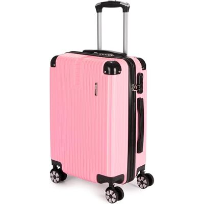 BRUBAKER Mallette London Valise de Voyage avec Serrure à Numéro, 4 Roues et Poignées de Transport Confortables 37 x 56 x 22 cm ABS Trolley Valise Cabine Rigide à Roulettes (M Rose) BRUBAKER Mallette London Valise de Voyage avec Serrure à Numéro, 4 Roues et Poignées de Transport Confortables 37 x 56 x 22 cm ABS Trolley Valise Cabine Rigide à Roulettes (M Rose)