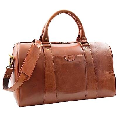 House Of Leather Sac de sport fourre tout de grande taille en cuir véritable Genoa (Bronzer) House Of Leather Sac de sport fourre tout de grande taille en cuir véritable Genoa (Bronzer)