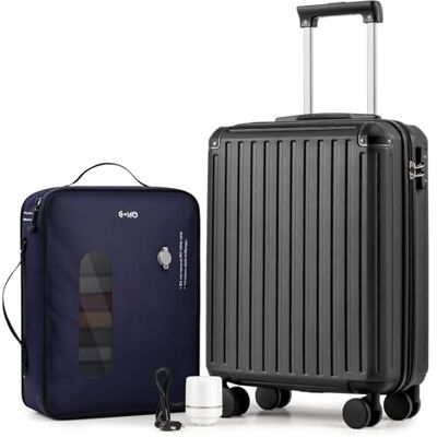 Coolife Valise de cabine 55 x 35 x 20 cm pour avion Ryanair Bagage cabine Valise rigide avec serrure TSA et 4 roulettes jumelles, Noir , Vakuum-55x40x20cm+Pumpe, Ryan Airlines Sac de voyage extensible Coolife Valise de cabine 55 x 35 x 20 cm pour avion Ryanair Bagage cabine Valise rigide avec serrure TSA et 4 roulettes jumelles, Noir , Vakuum-55x40x20cm+Pumpe, Ryan Airlines Sac de voyage extensible
