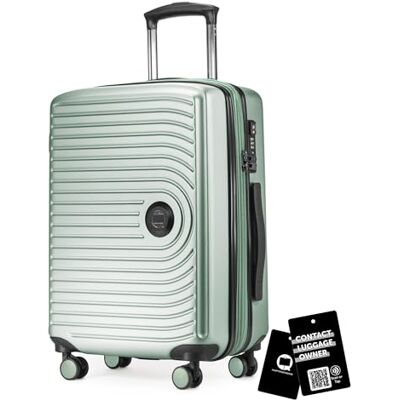 Hauptstadtkoffer Mitte Valise cabine extensible 55 x 40 x 23 cm, bagage cabine avion, serrure TSA, 4 roulettes doubles, valise rigide, trolley, 55 L + étiquette bagage numérique, Menthe Hauptstadtkoffer Mitte Valise cabine extensible 55 x 40 x 23 cm, bagage cabine avion, serrure TSA, 4 roulettes doubles, valise rigide, trolley, 55 L + étiquette bagage numérique, Menthe