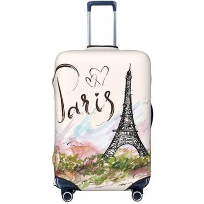 COMAAM Housse de protection élastique pour coffre à bagages de 45,7 à 81,3 cm, tour eiffel, Small COMAAM Housse de protection élastique pour coffre à bagages de 45,7 à 81,3 cm, tour eiffel, Small