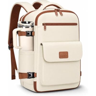 MATEIN Ryanair cabine 40x30x20, sac voyage femme étanche Sac à dos cabine avion avec compartiment ordinateur, petit 24L, voyage pour femmes et hommes, Beige brun MATEIN Ryanair cabine 40x30x20, sac voyage femme étanche Sac à dos cabine avion avec compartiment ordinateur, petit 24L, voyage pour femmes et hommes, Beige brun