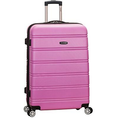 Rockland Abs Valise à roulettes extensible 71,1 cm, rose, Checked Large 28", Melbourne Valise rigide extensible à roulettes pivotantes Rockland Abs Valise à roulettes extensible 71,1 cm, rose, Checked Large 28", Melbourne Valise rigide extensible à roulettes pivotantes