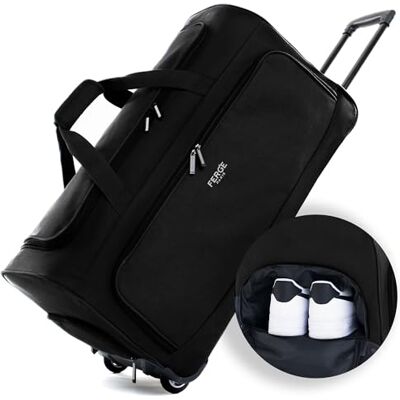 FERGÉ sac de voyage à roulettes Paris Bagage souple Trolley Weekender 90 l, Noir, 70x36x36 cm FERGÉ sac de voyage à roulettes Paris Bagage souple Trolley Weekender 90 l, Noir, 70x36x36 cm