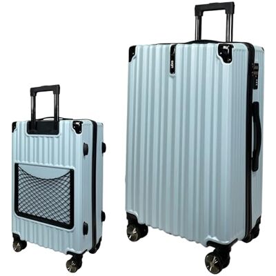 SiGN Valise de voyage rigide à roulettes en ABS Valise de voyage à 360° Double roulettes Serrure à combinaison De moderne Bagage à main Moyen et grand, bleu clair, Großer Koffer SiGN Valise de voyage rigide à roulettes en ABS Valise de voyage à 360° Double roulettes Serrure à combinaison De moderne Bagage à main Moyen et grand, bleu clair, Großer Koffer