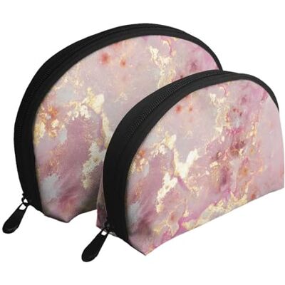 KEDDJI Trousse de maquillage en forme de coquillage avec texture marbrée rose, sac de rangement pour femme, petit porte-monnaie, trousse de toilette, trousse de maquillage, 2 pièces, comme sur l'image, One KEDDJI Trousse de maquillage en forme de coquillage avec texture marbrée rose, sac de rangement pour femme, petit porte-monnaie, trousse de toilette, trousse de maquillage, 2 pièces, comme sur l'image, One
