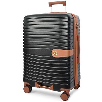 A1 FASHION GOODS Jetpack Valise rigide à 4 roues extensible et légère avec serrure à chiffres Marron, Noir , Medium Check-in, Valise A1 FASHION GOODS Jetpack Valise rigide à 4 roues extensible et légère avec serrure à chiffres Marron, Noir , Medium Check-in, Valise