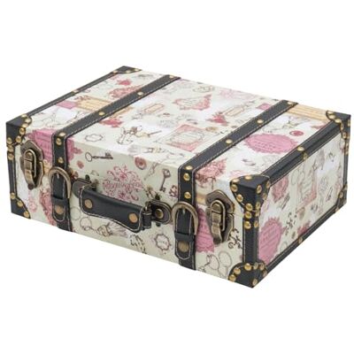 HMF VKO105 Valise en Bois Vintage 38 x 26 x 13 cm Grand Décoration baroque HMF VKO105 Valise en Bois Vintage 38 x 26 x 13 cm Grand Décoration baroque