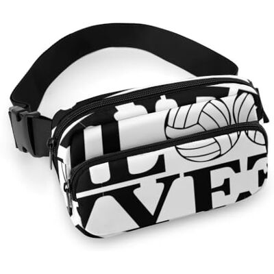 Qjjinxior Shiba Lnu Knock Sac banane réglable pour course à pied, marche, randonnée, I Love Volleyball, 20x13cm Qjjinxior Shiba Lnu Knock Sac banane réglable pour course à pied, marche, randonnée, I Love Volleyball, 20x13cm