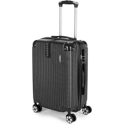 BRUBAKER Mallette London Valise de Voyage avec Serrure à Numéro, 4 Roues et Poignées de Transport Confortables 37 x 56 x 22 cm ABS Trolley Valise Cabine Rigide à Roulettes (M Noir) BRUBAKER Mallette London Valise de Voyage avec Serrure à Numéro, 4 Roues et Poignées de Transport Confortables 37 x 56 x 22 cm ABS Trolley Valise Cabine Rigide à Roulettes (M Noir)
