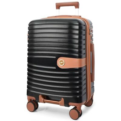 A1 FASHION GOODS Jetpack Valise rigide à 4 roues extensible et légère avec serrure à chiffres Marron, Noir , Small Cabin, Valise A1 FASHION GOODS Jetpack Valise rigide à 4 roues extensible et légère avec serrure à chiffres Marron, Noir , Small Cabin, Valise