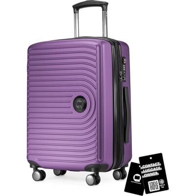 Hauptstadtkoffer Mitte Valise cabine extensible 55 x 40 x 23 cm, bagage cabine avion, serrure TSA, 4 roulettes doubles, valise rigide, trolley, 55 L + étiquette bagage numérique, Aubergine Hauptstadtkoffer Mitte Valise cabine extensible 55 x 40 x 23 cm, bagage cabine avion, serrure TSA, 4 roulettes doubles, valise rigide, trolley, 55 L + étiquette bagage numérique, Aubergine