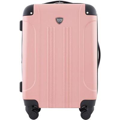 Travelers Club Bagage Spinner Extensible Chicago Rigide, Or Rose, Cabine de 56 cm Travelers Club Bagage Spinner Extensible Chicago Rigide, Or Rose, Cabine de 56 cm