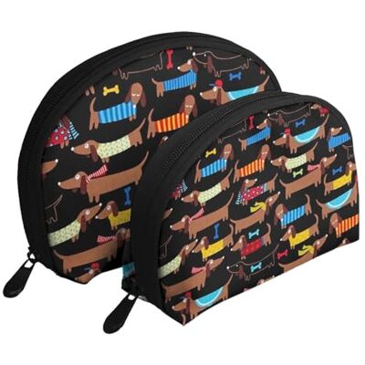 KEDDJI Teckel, sac de maquillage pour femmes, sac de rangement, petit porte-monnaie, trousse de toilette, sac à cosmétiques, 2 pièces, comme sur l'image, One Size, Pochette à monnaie KEDDJI Teckel, sac de maquillage pour femmes, sac de rangement, petit porte-monnaie, trousse de toilette, sac à cosmétiques, 2 pièces, comme sur l'image, One Size, Pochette à monnaie