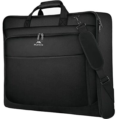 MATEIN Housse Sac à Vêtements de Voyage, Garment Bag avec Sangles Hommes Femmes Imperméable et Anti-Ride,Sac à Vêtements Accrochant pour Voyages d'Affaires Pour 3 costumes,Robes,Manteaux Noir MATEIN Housse Sac à Vêtements de Voyage, Garment Bag avec Sangles Hommes Femmes Imperméable et Anti-Ride,Sac à Vêtements Accrochant pour Voyages d'Affaires Pour 3 costumes,Robes,Manteaux Noir