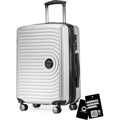 Hauptstadtkoffer Mitte Valise cabine extensible 55 x 40 x 23 cm, bagage cabine avion, serrure TSA, 4 roulettes doubles, valise rigide, trolley, 55 L + étiquette bagage numérique, Blanc mat Hauptstadtkoffer Mitte Valise cabine extensible 55 x 40 x 23 cm, bagage cabine avion, serrure TSA, 4 roulettes doubles, valise rigide, trolley, 55 L + étiquette bagage numérique, Blanc mat