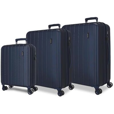 MOVOM Wood, valise de cabine, bagage, intérieur avec deux compartiments, fabriquée en ABS, matériau résistant et léger, 4 roues pivotantes, fermeture à combinaison latérale, par Joumma Bags, bleu MOVOM Wood, valise de cabine, bagage, intérieur avec deux compartiments, fabriquée en ABS, matériau résistant et léger, 4 roues pivotantes, fermeture à combinaison latérale, par Joumma Bags, bleu