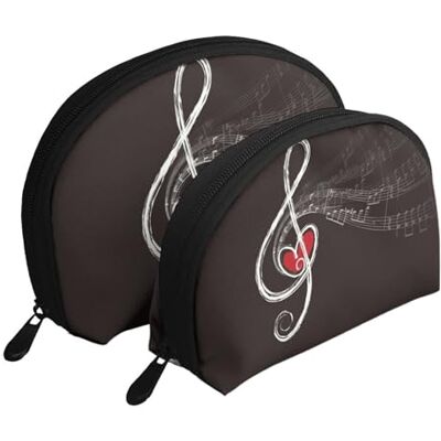 KEDDJI Lot de 2 trousses de maquillage en coquillage avec notes de musique pour femme Petit porte-monnaie Trousse de toilette, comme sur l'image, One Size, Pochette à monnaie KEDDJI Lot de 2 trousses de maquillage en coquillage avec notes de musique pour femme Petit porte-monnaie Trousse de toilette, comme sur l'image, One Size, Pochette à monnaie