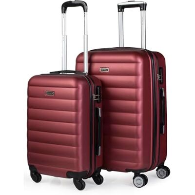ITACA Valises. Lot de Valise Rigides 4 Roulettes Valise Grande Taille, Valise soute Avion, Bagages pour Voyages.Ensemble Valise Voyage. Verrouillage à Combinaison, Bourgogne ITACA Valises. Lot de Valise Rigides 4 Roulettes Valise Grande Taille, Valise soute Avion, Bagages pour Voyages.Ensemble Valise Voyage. Verrouillage à Combinaison, Bourgogne