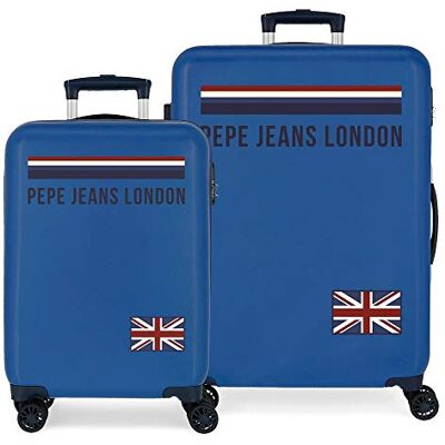 Pepe Jeans Valise, bleu, 55/68 cms, Set de valises Pepe Jeans Valise, bleu, 55/68 cms, Set de valises
