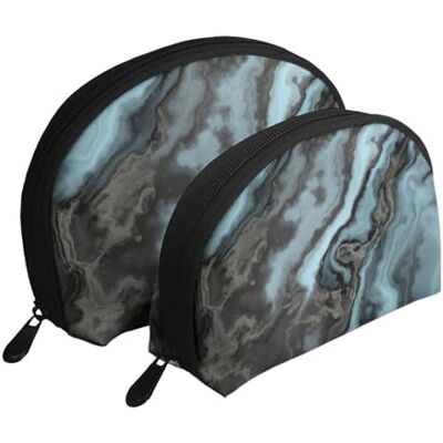 KEDDJI Lot de 2 trousses de maquillage en granit bleu sarcelle foncé pour femme Petit porte-monnaie Trousse de toilette, comme sur l'image, One Size, Pochette à monnaie KEDDJI Lot de 2 trousses de maquillage en granit bleu sarcelle foncé pour femme Petit porte-monnaie Trousse de toilette, comme sur l'image, One Size, Pochette à monnaie