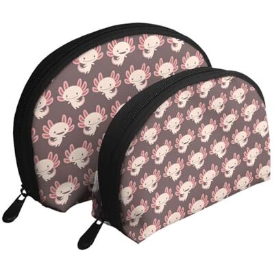 KEDDJI Lot de 2 trousses de maquillage Axolotl Power, coquillage pour femmes, sac de rangement, petit porte-monnaie, trousse de toilette, trousse de maquillage, comme sur l'image, One Size, Pochette à KEDDJI Lot de 2 trousses de maquillage Axolotl Power, coquillage pour femmes, sac de rangement, petit porte-monnaie, trousse de toilette, trousse de maquillage, comme sur l'image, One Size, Pochette à