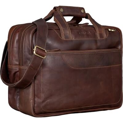 STILORD "Astor" Sac de professeur Cuir Serviette Homme Femme Mallette Porte-Documents Grand Sac à Bandoulière Cuir Véritable Couleur:cognac marron foncé STILORD "Astor" Sac de professeur Cuir Serviette Homme Femme Mallette Porte-Documents Grand Sac à Bandoulière Cuir Véritable Couleur:cognac marron foncé